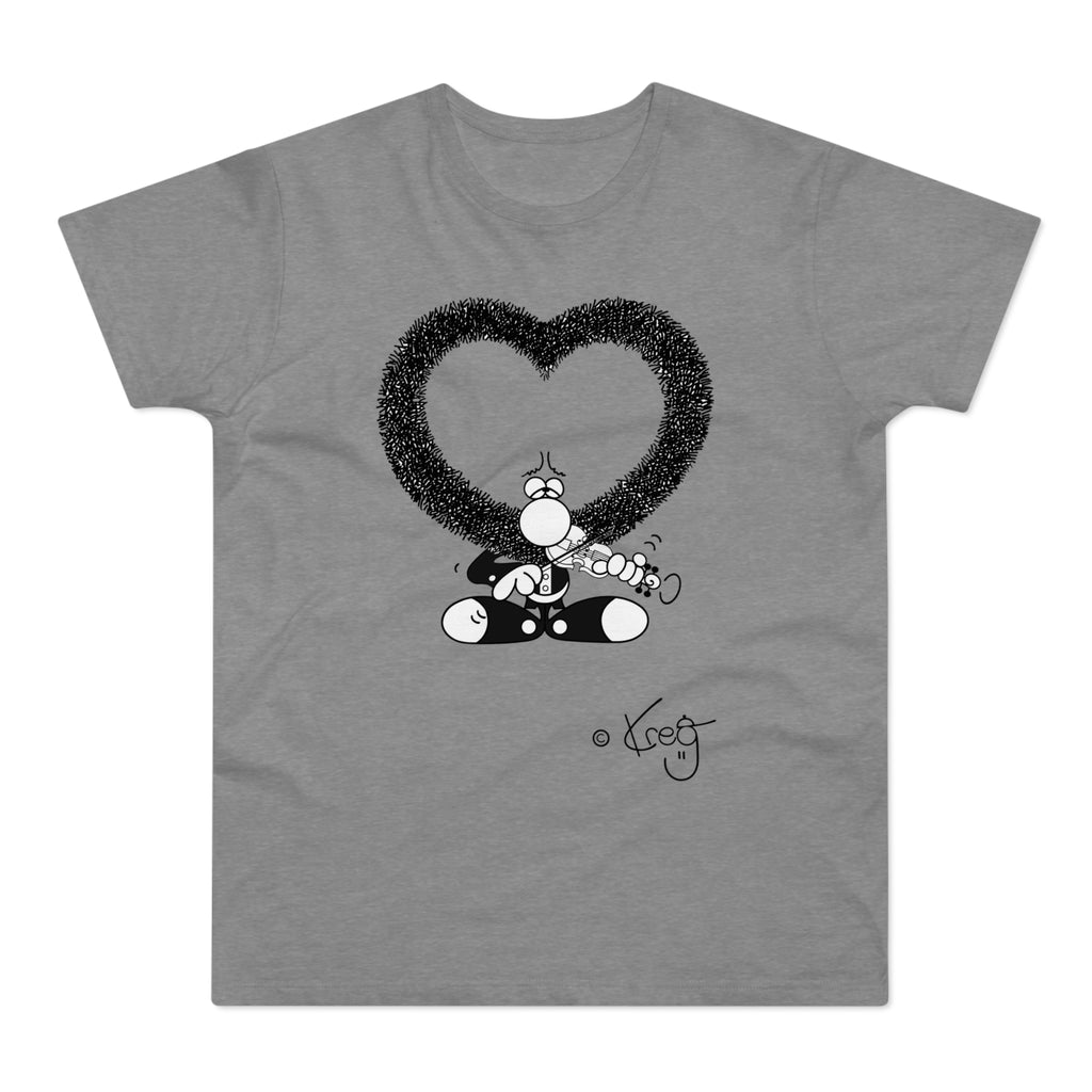 Violin Heart Mustache Single Jersey Men's T-shirt