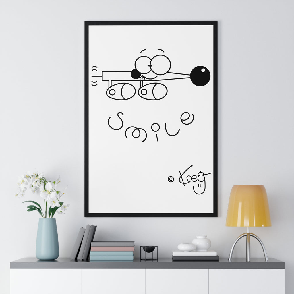 SMILE WIENER DOG,Vertical Framed Poster