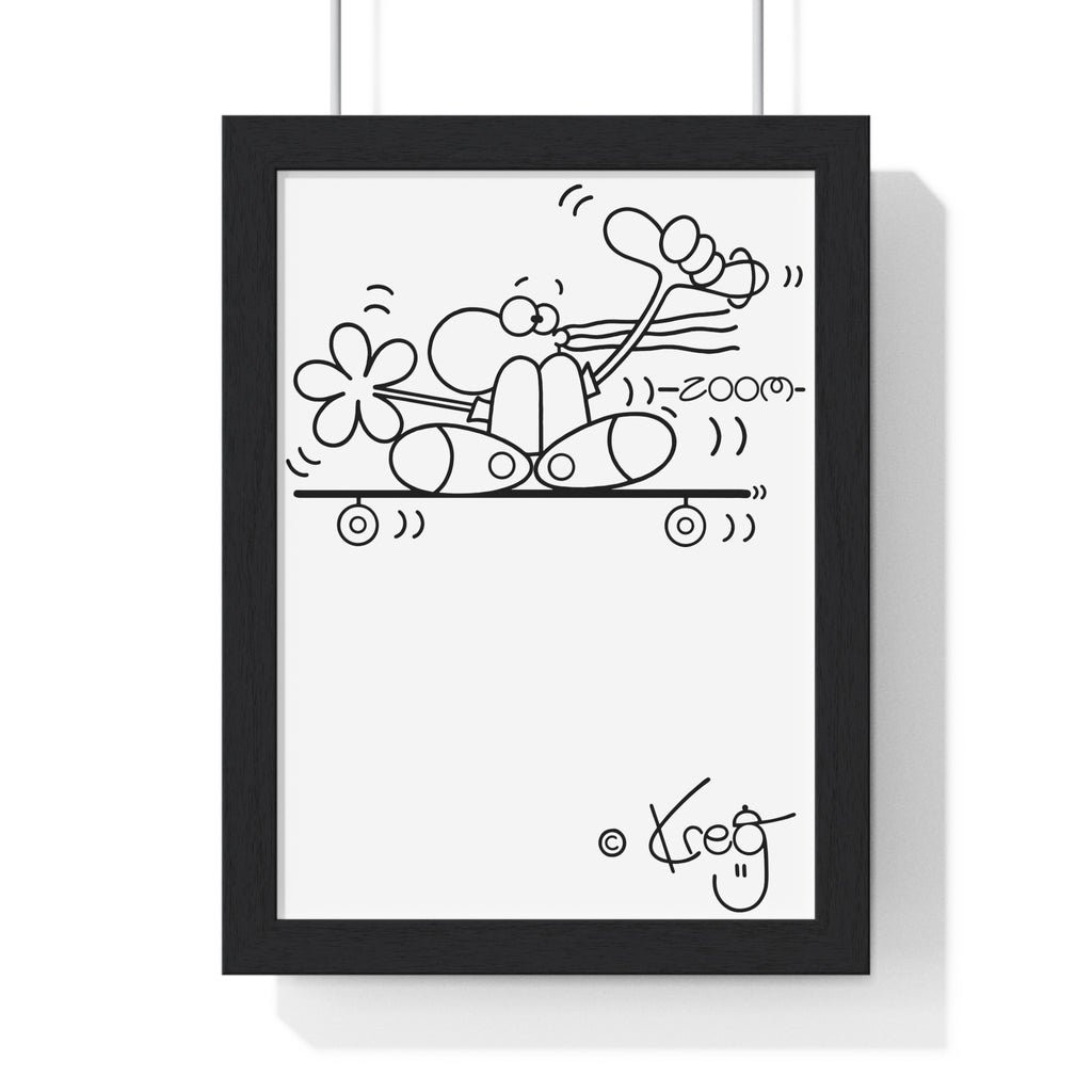 SKATEBOARDER DUDE,Vertical Framed Poster