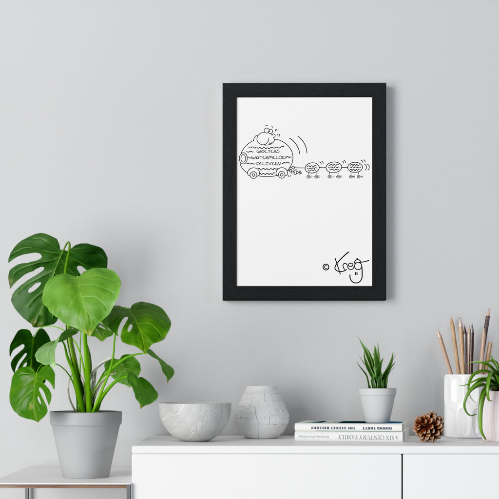 WALTER'S WATERMELON DELIVERY,Vertical Framed Poster