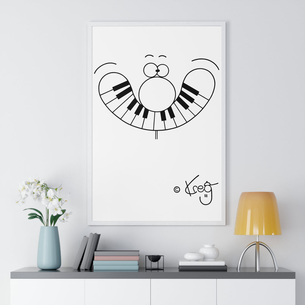 SMILE PIANO,Vertical Framed Poster