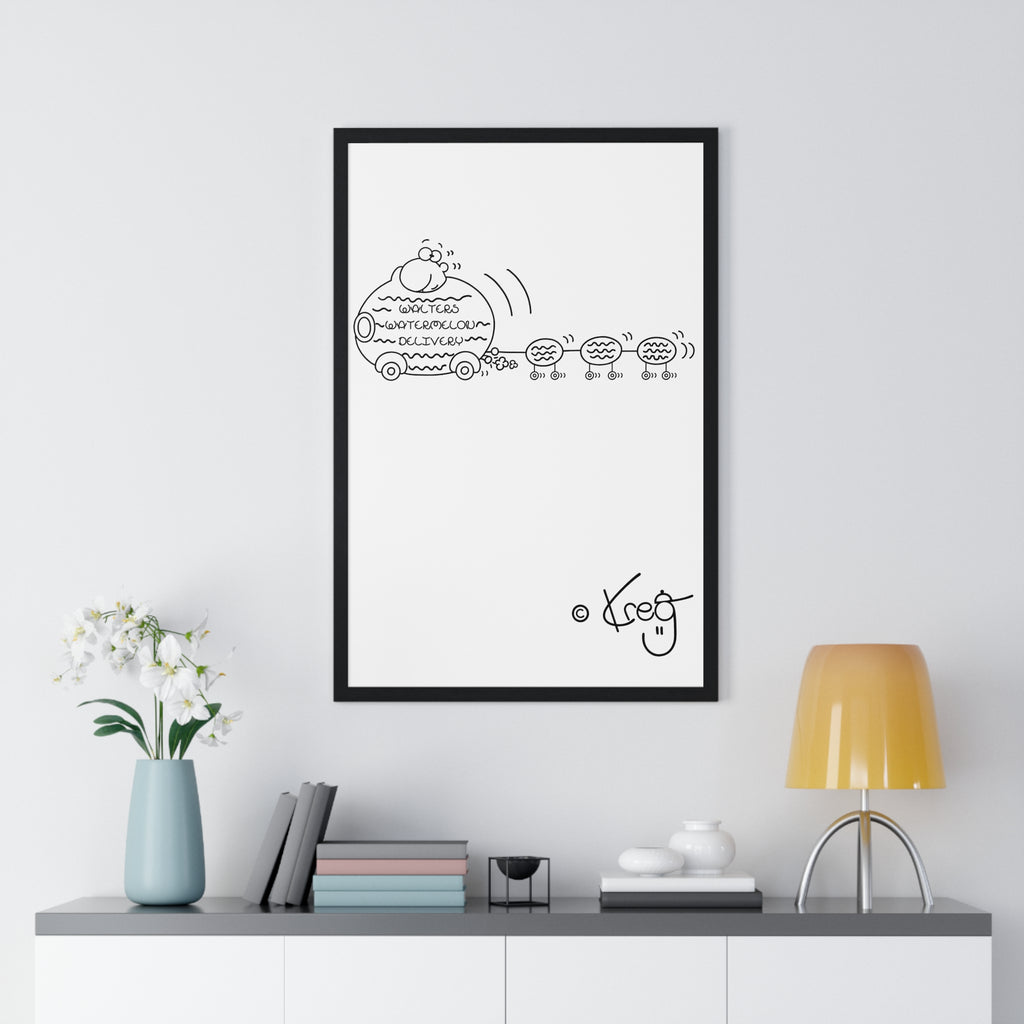 WALTER'S WATERMELON DELIVERY,Vertical Framed Poster