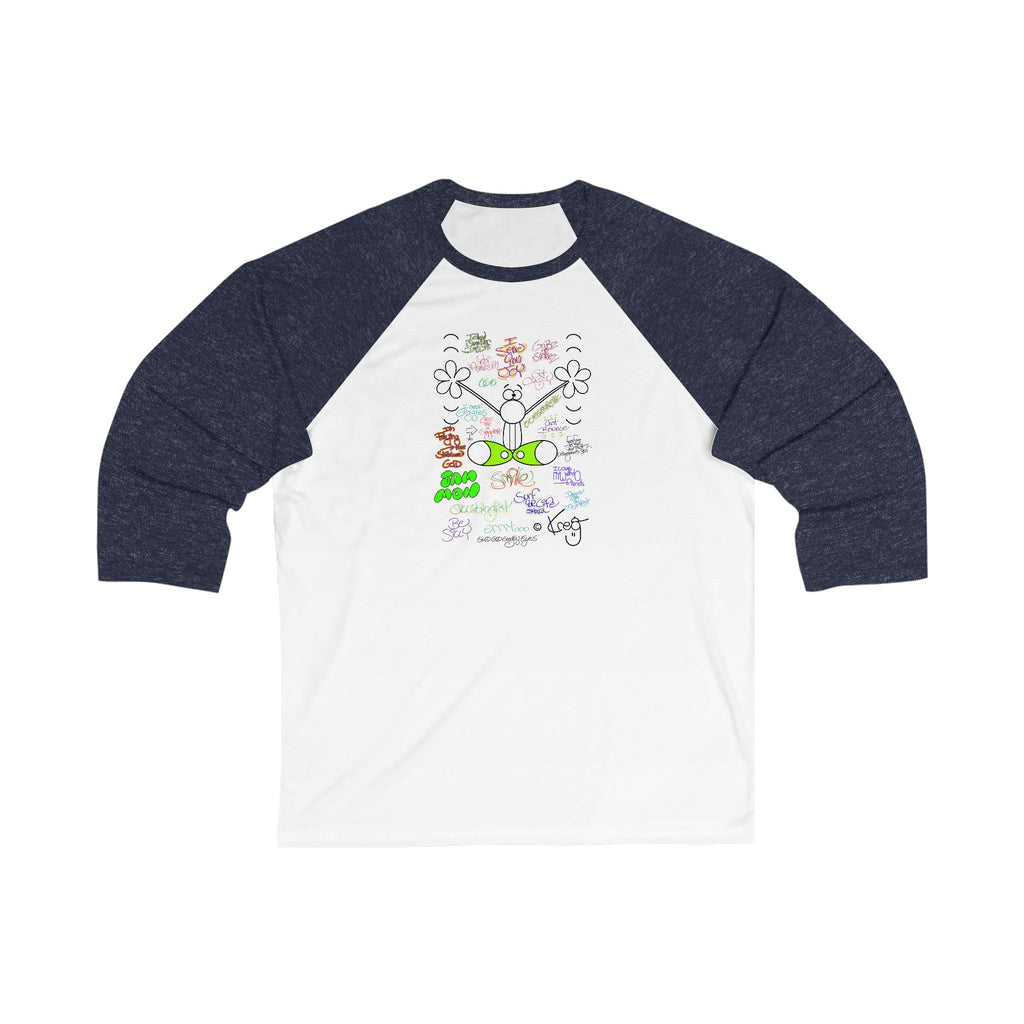 JOY GRAFFITI,Unisex 3\4 Sleeve Baseball Tee