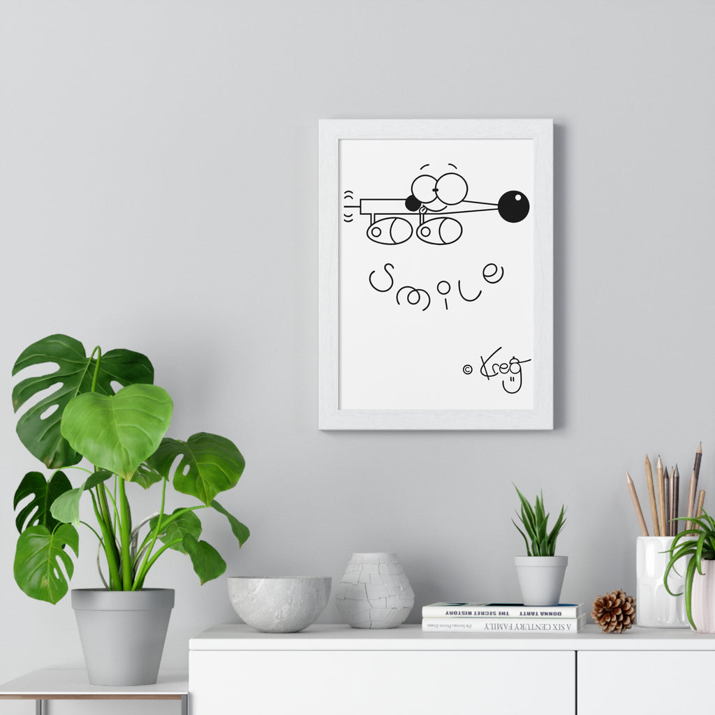 SMILE WIENER DOG,Vertical Framed Poster