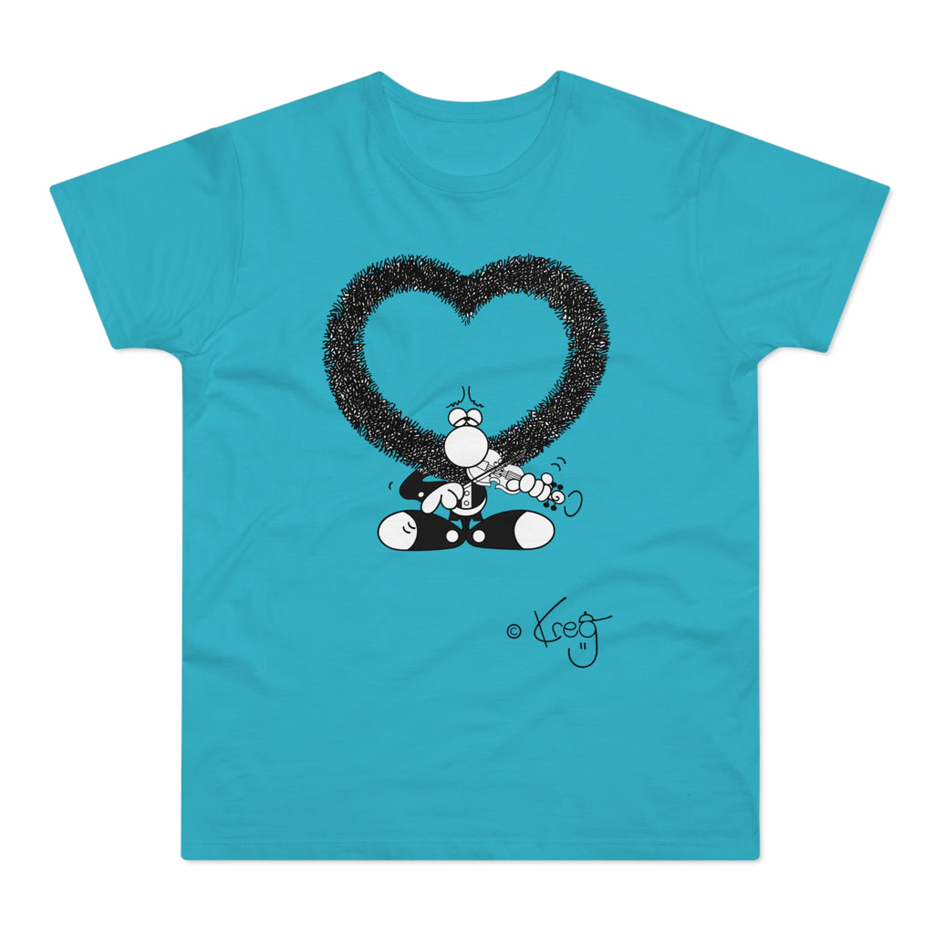 Violin Heart Mustache Single Jersey Men's T-shirt