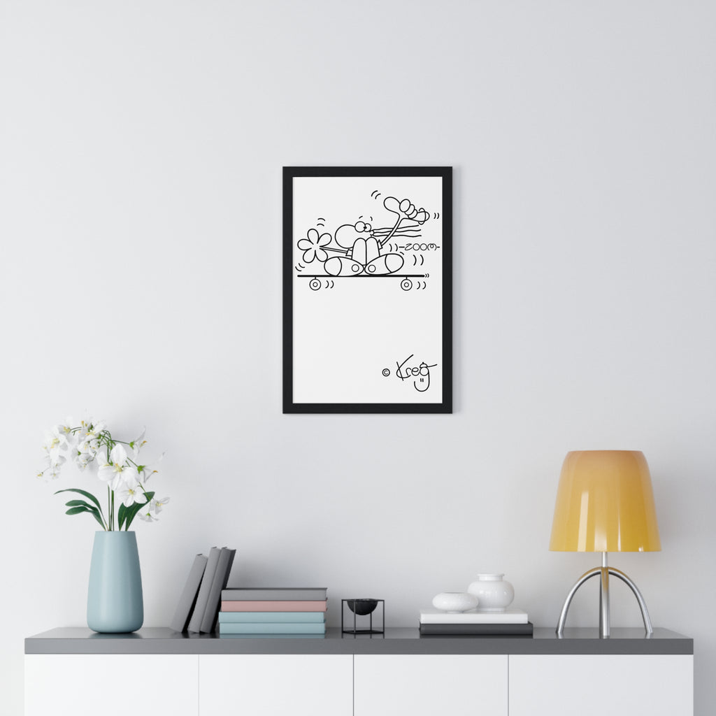 SKATEBOARDER DUDE,Vertical Framed Poster