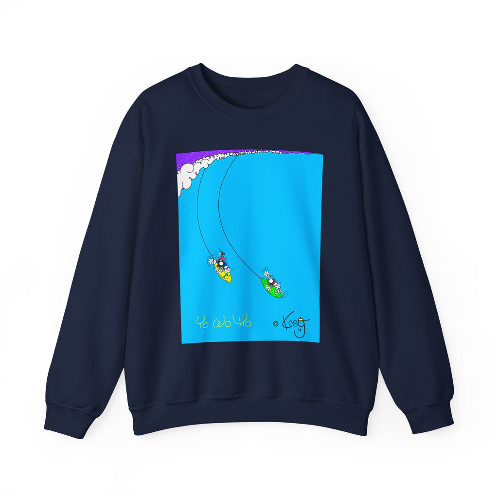 SURFING PIRATES YO WO HO,Unisex Heavy Blend™ Crewneck Sweatshirt