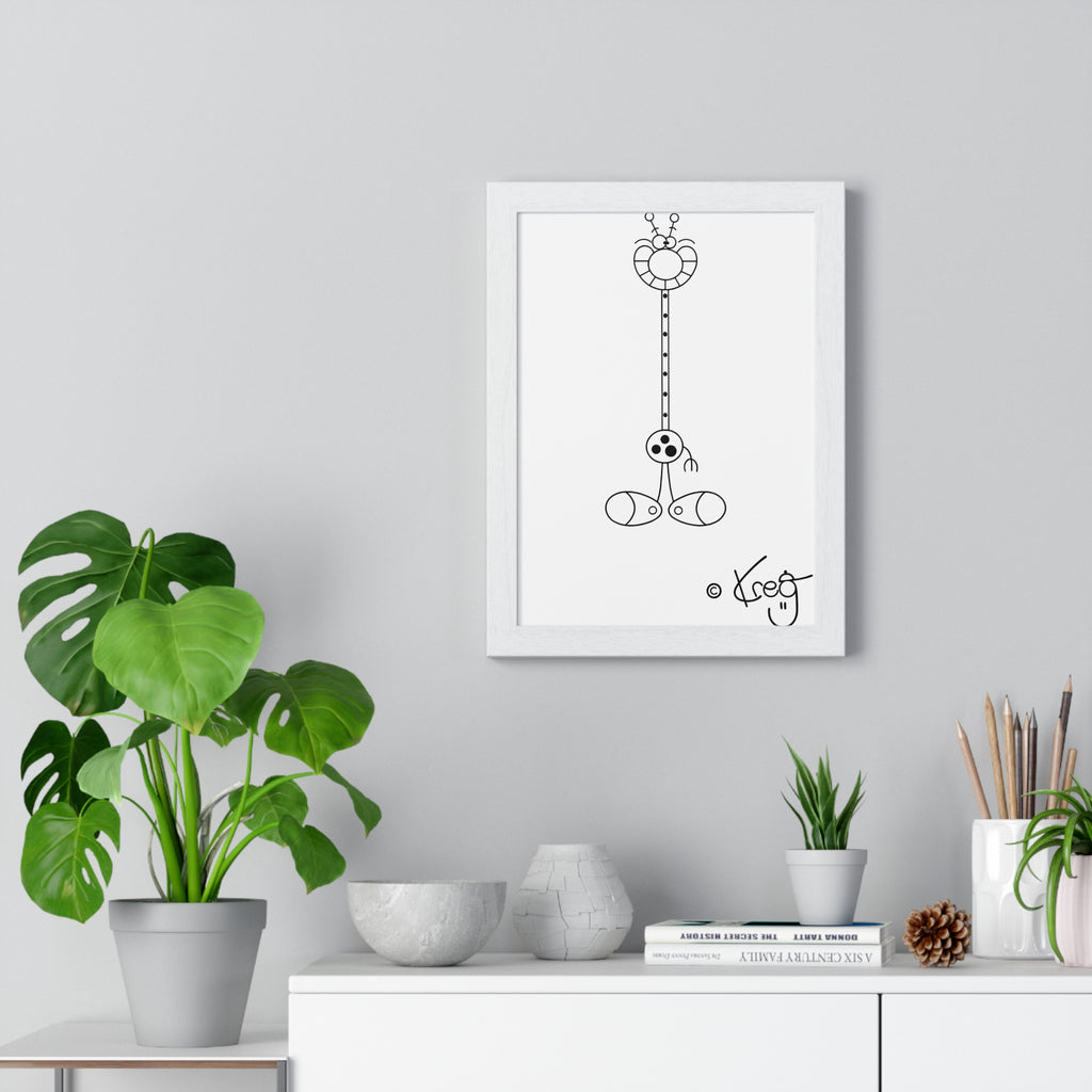 LAUGH GIRAFFE,Premium Framed Vertical Poster