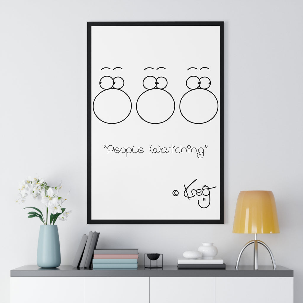 PEOPLE WATCHING,Premium Framed Vertical Poster