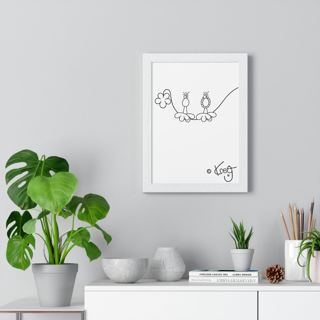 SILLY BIRDZ,Vertical Framed Poster