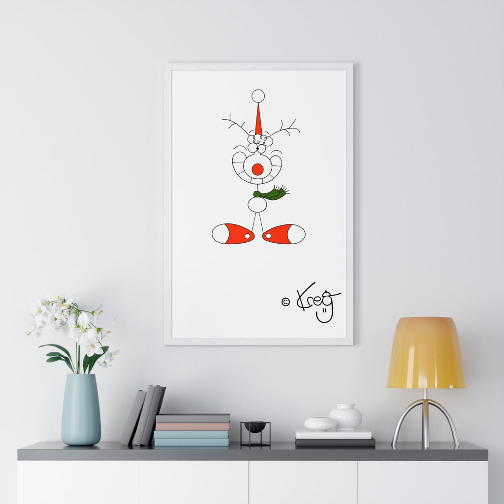 SMILE REINDEER,Vertical Framed Poster