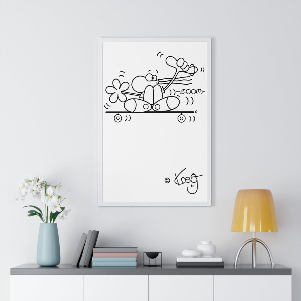 SKATEBOARDER DUDE,Vertical Framed Poster