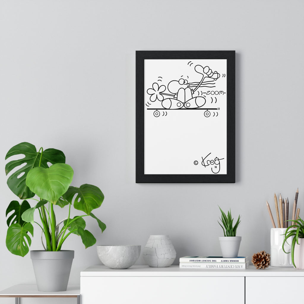 SKATEBOARDER DUDE,Vertical Framed Poster