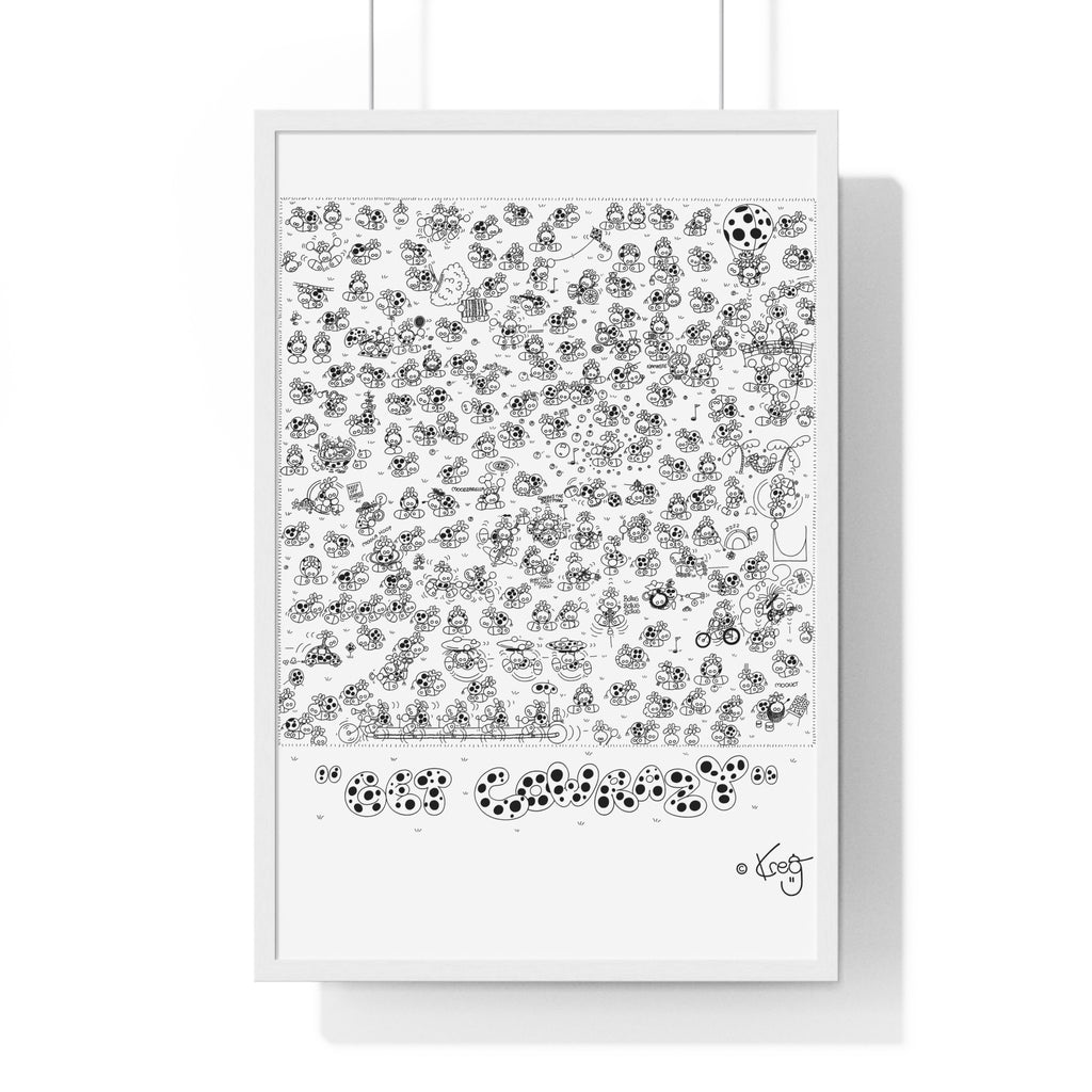 GET COWRAZY,Vertical Framed Poster