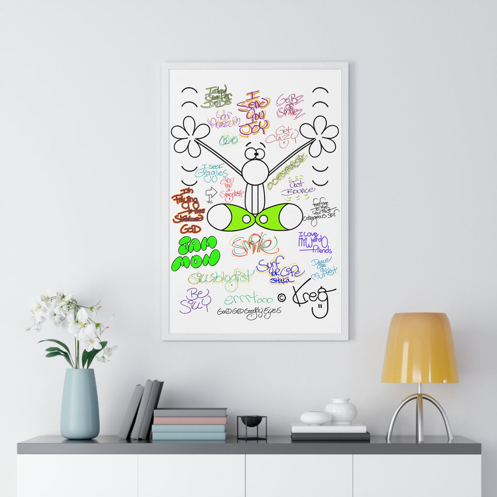 JOY GRAFFITI,Vertical Framed Poster
