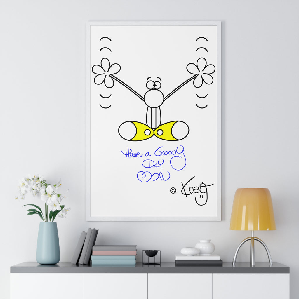 GROOVY DAY,Vertical Framed Poster