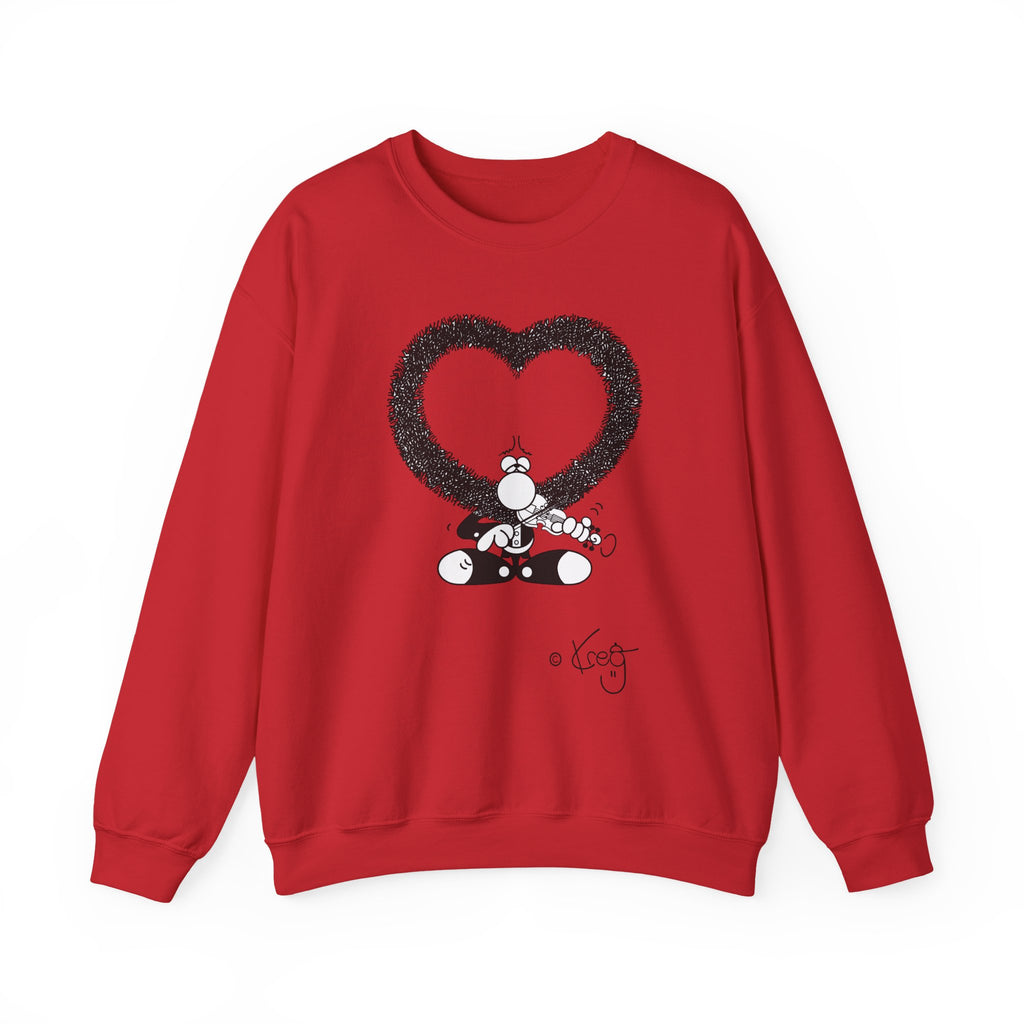 VIOLIN HEART MUSTACHE, Unisex Heavy Blend™ Crewneck Sweatshirt