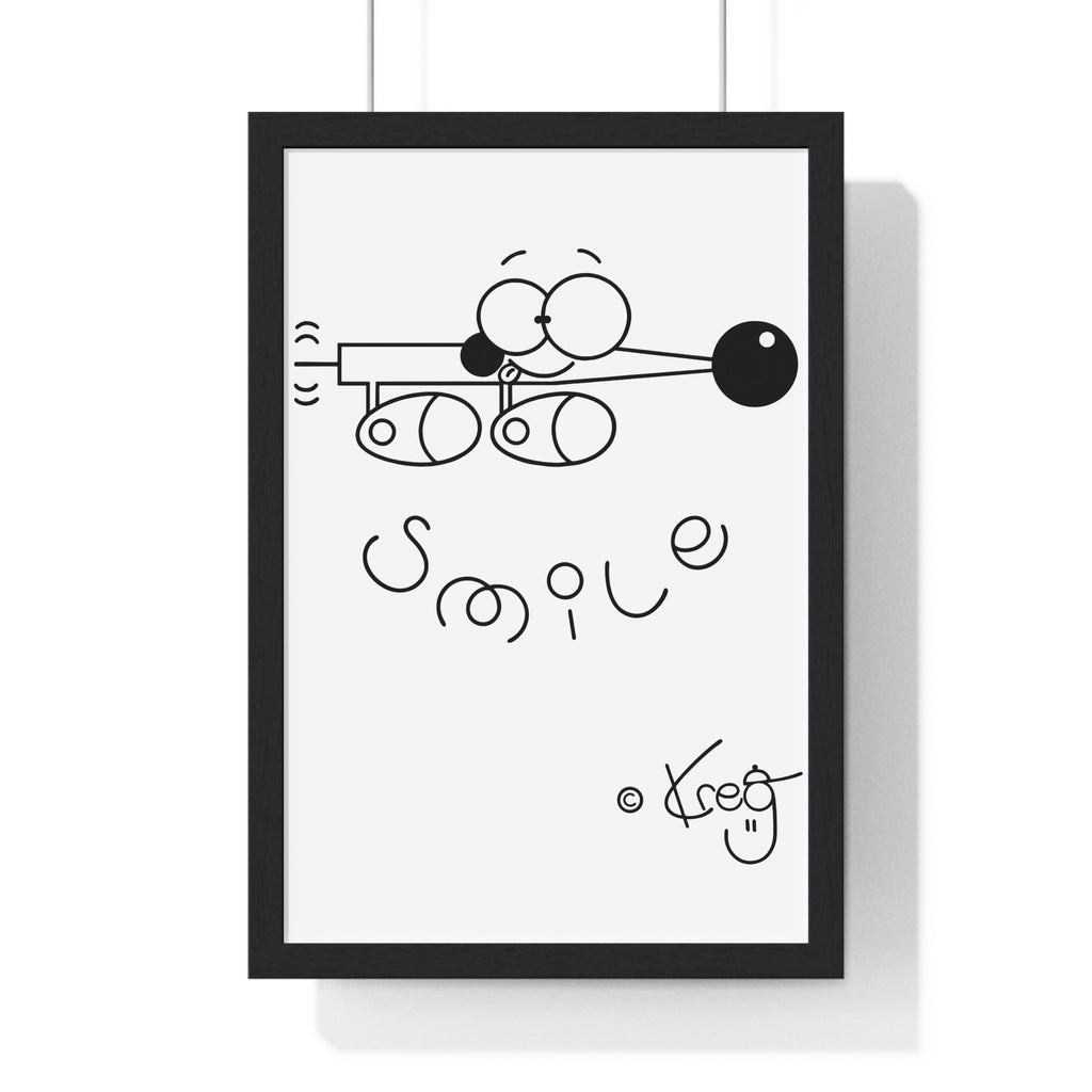 SMILE WIENER DOG,Vertical Framed Poster