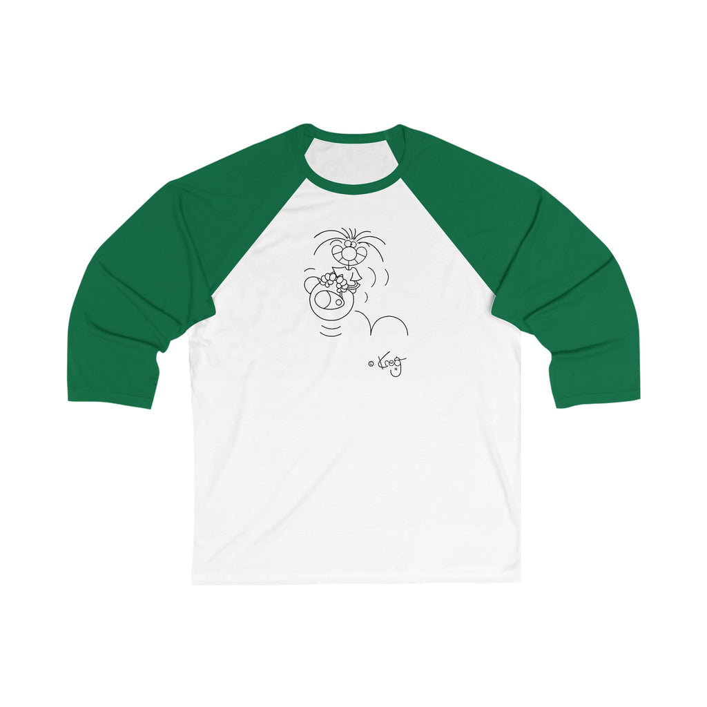 HOPPITY BALL,Unisex 3\4 Sleeve Baseball Tee