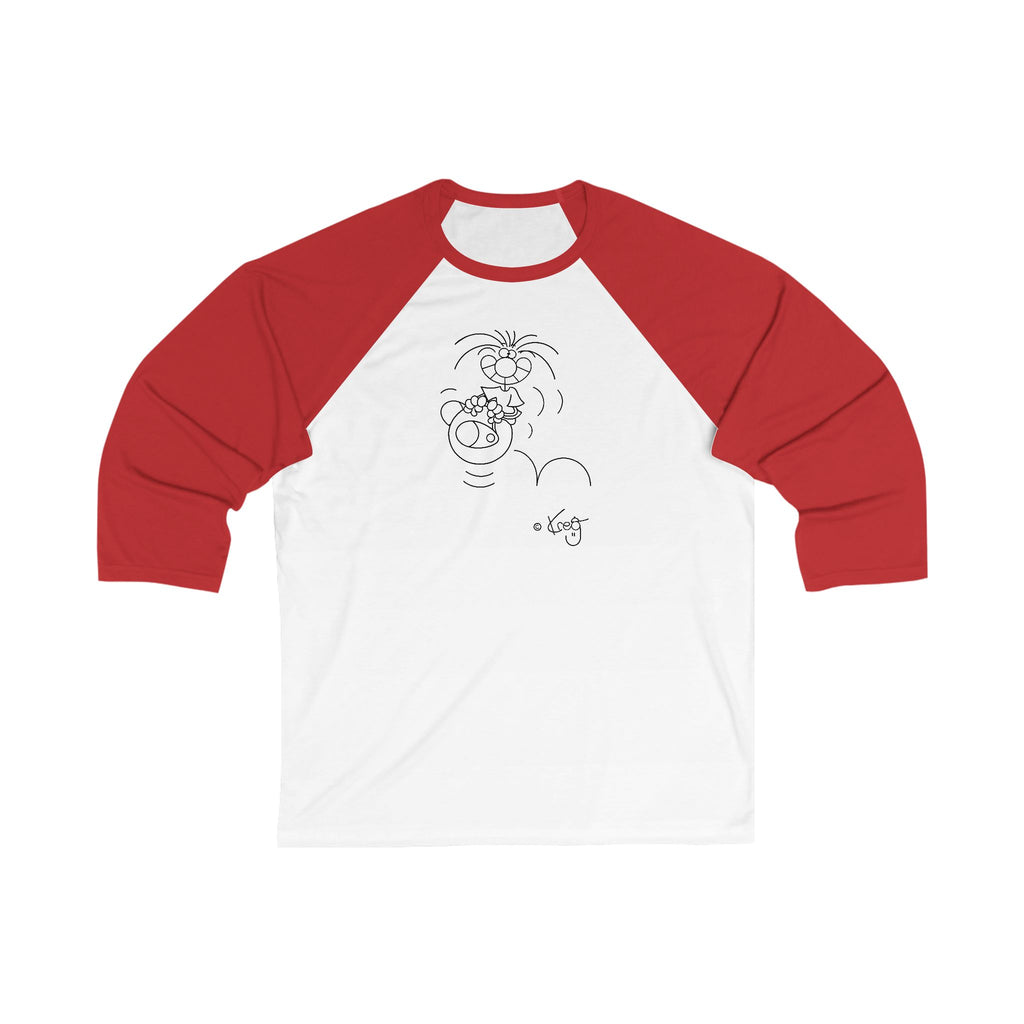 HOPPITY BALL,Unisex 3\4 Sleeve Baseball Tee