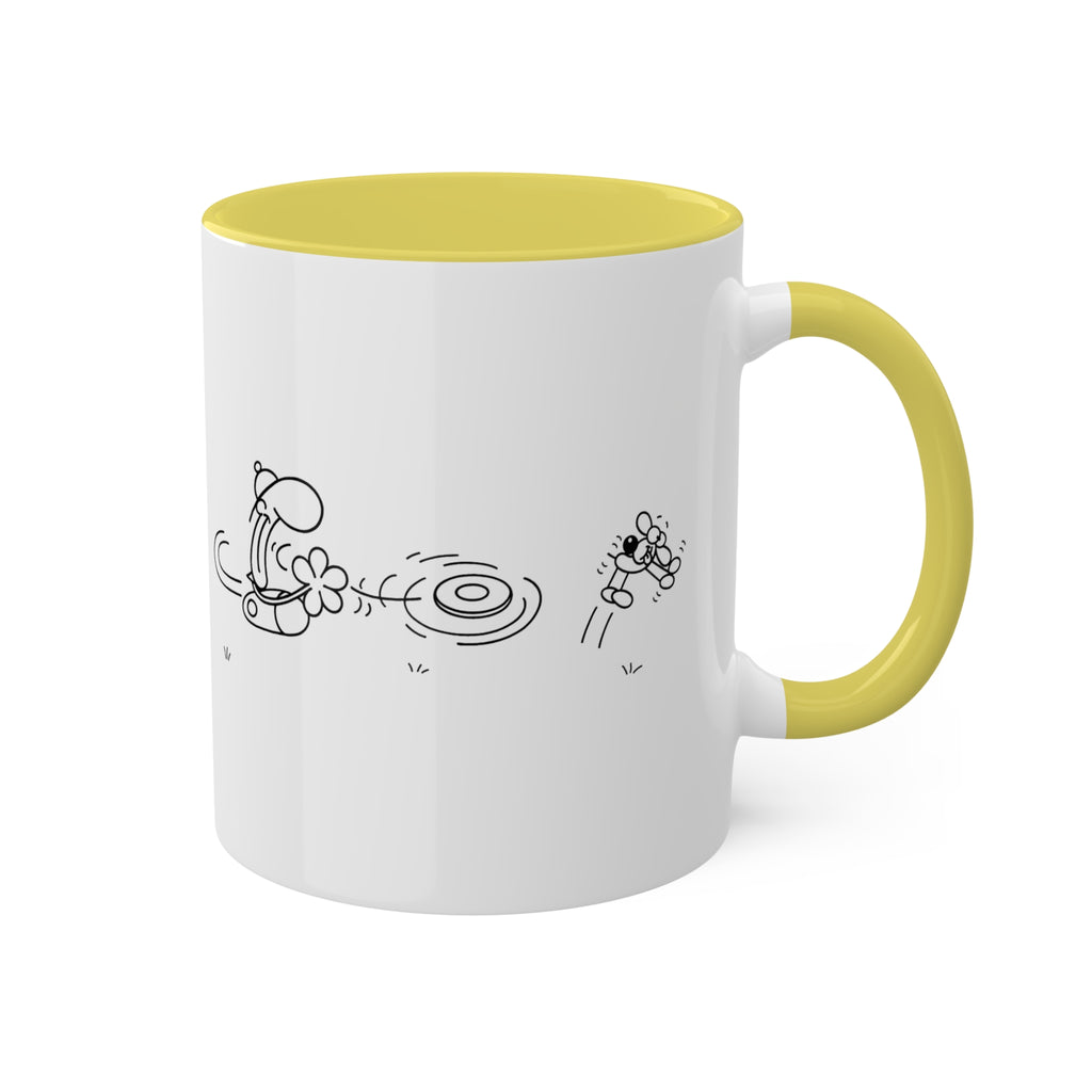 FREDDIE FRISBEE DOG Colorful Mugs, 11oz