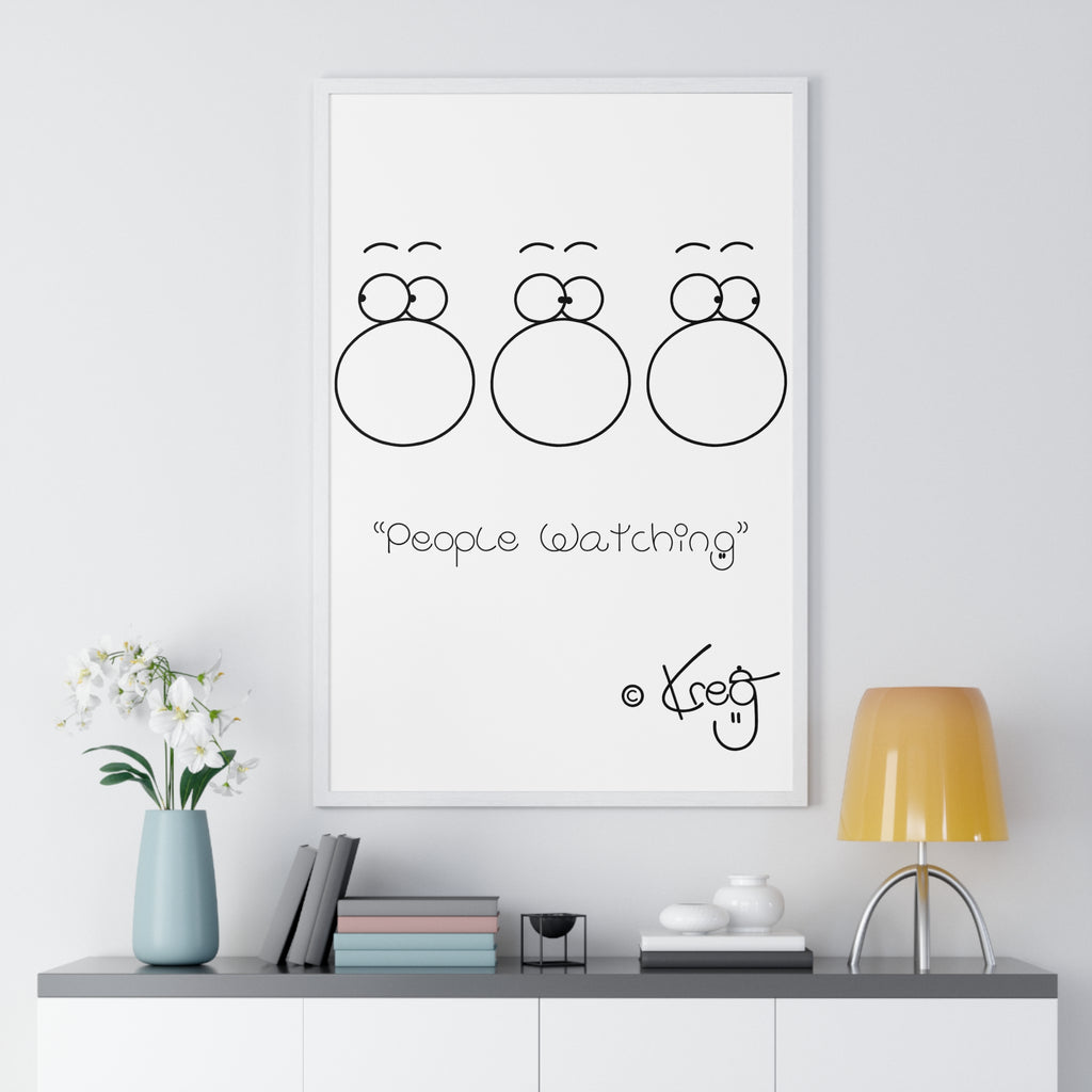 PEOPLE WATCHING,Premium Framed Vertical Poster
