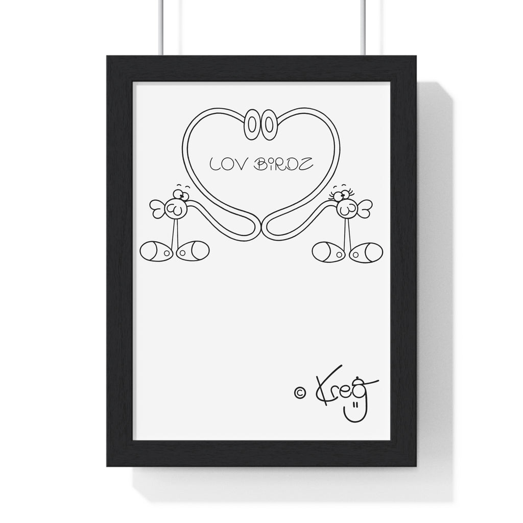 LOV BIRDZ,Vertical Framed Poster