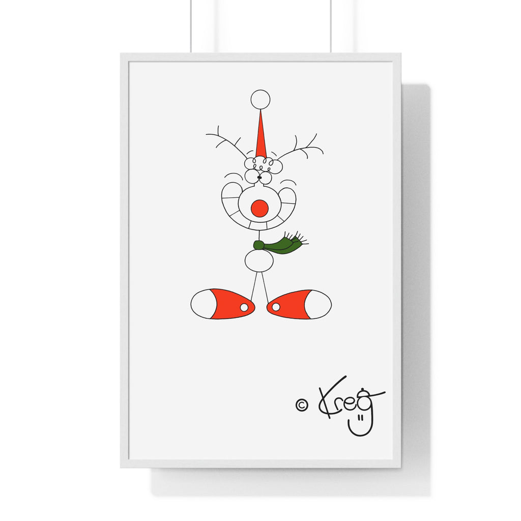 SMILE REINDEER,Vertical Framed Poster