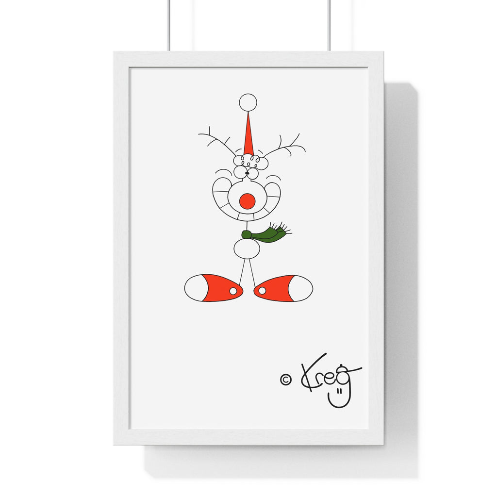 SMILE REINDEER,Vertical Framed Poster