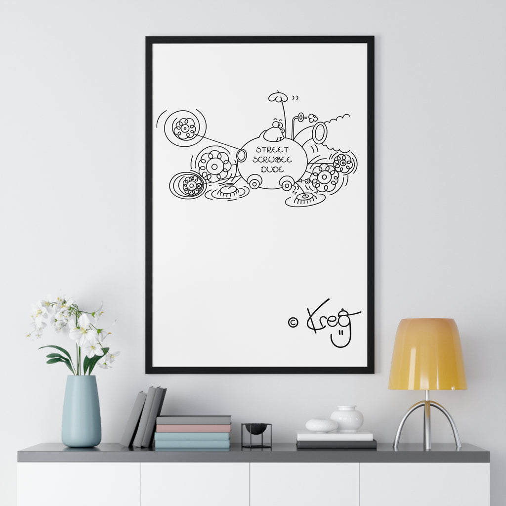 STREET SCRUBEE DUDE,Vertical Framed Poster