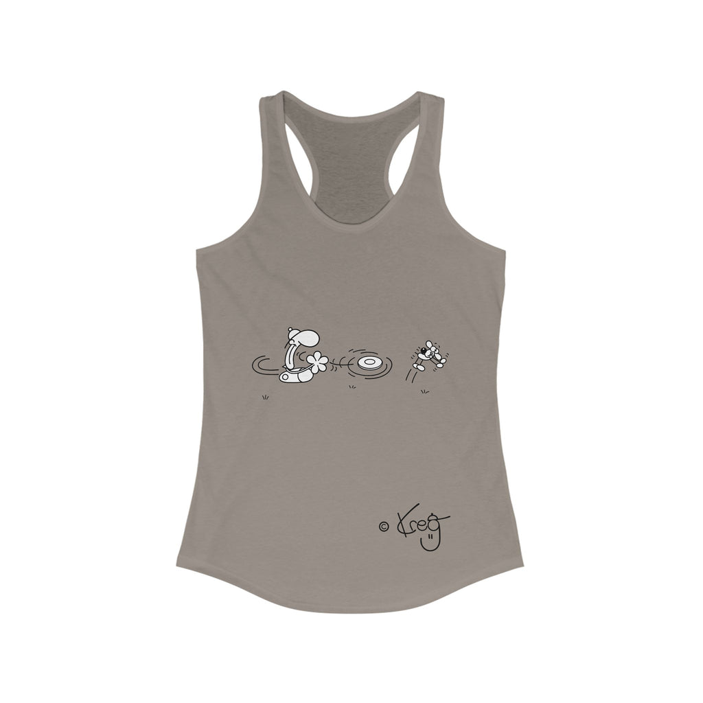 FREDDY FRISBEE DOG,Women's Ideal Racerback Tank