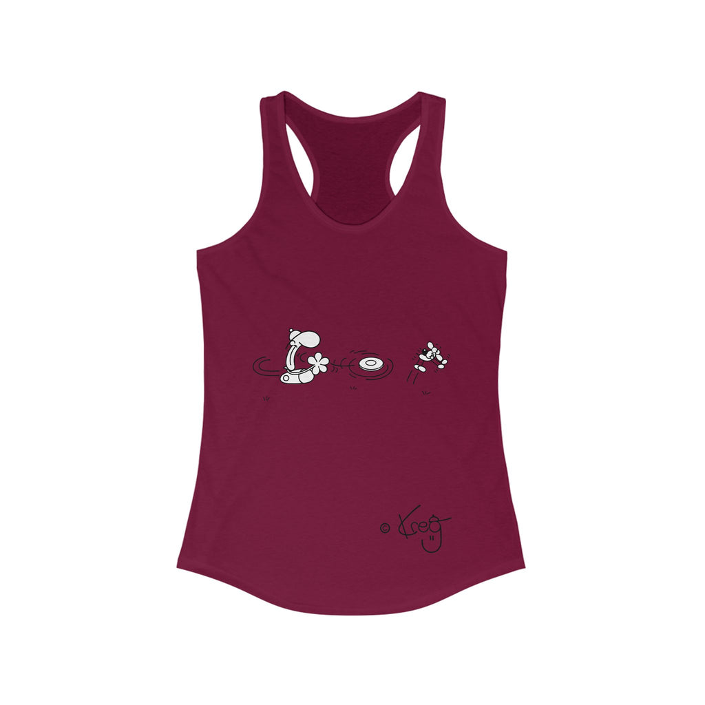 FREDDY FRISBEE DOG,Women's Ideal Racerback Tank