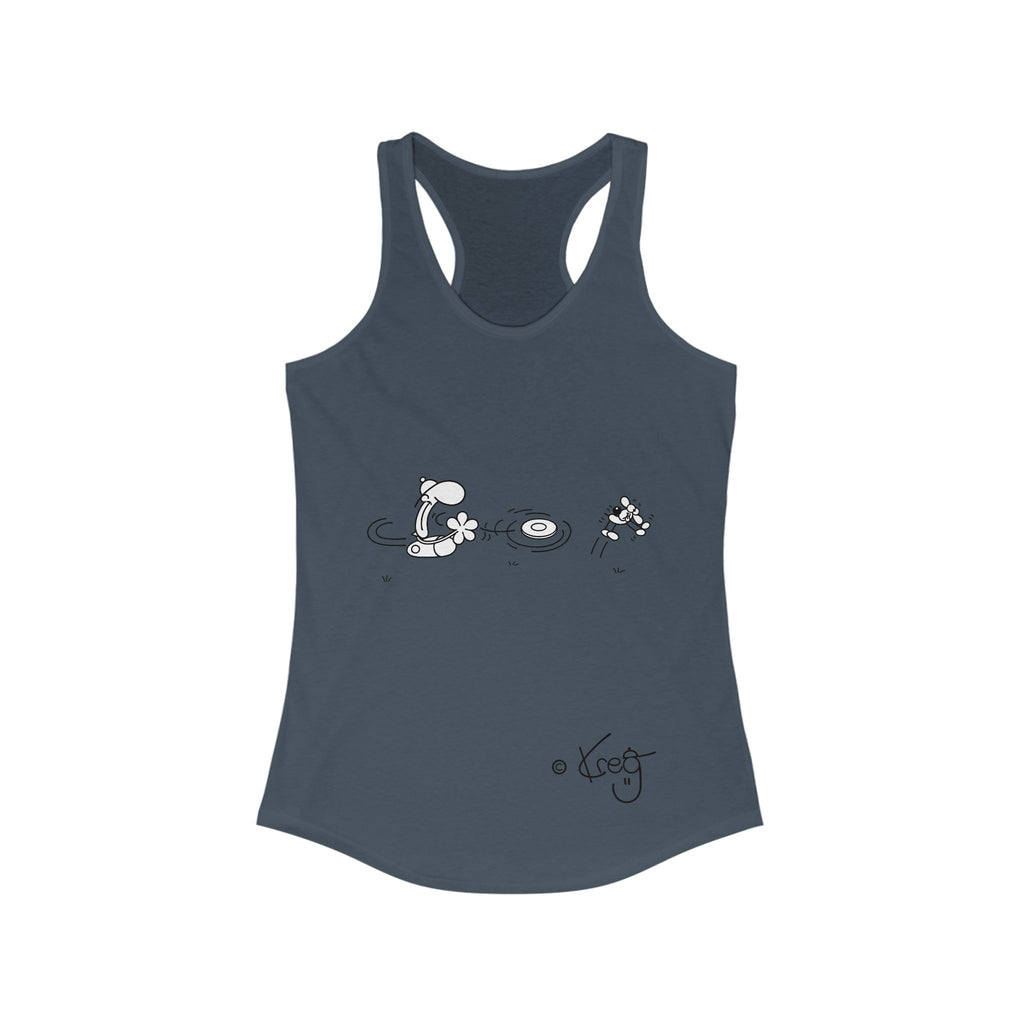 FREDDY FRISBEE DOG,Women's Ideal Racerback Tank