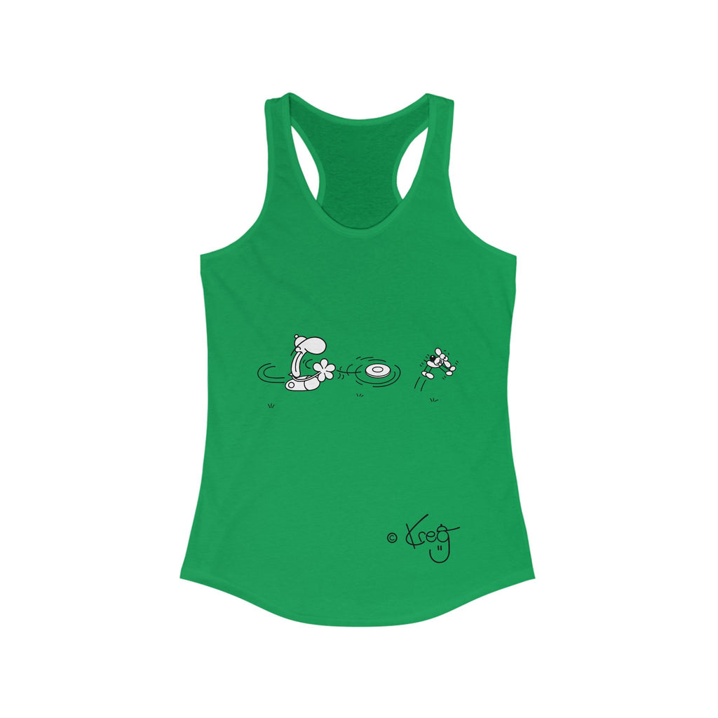 FREDDY FRISBEE DOG,Women's Ideal Racerback Tank