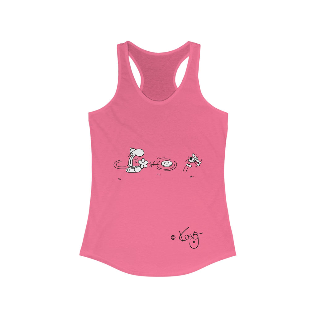 FREDDY FRISBEE DOG,Women's Ideal Racerback Tank