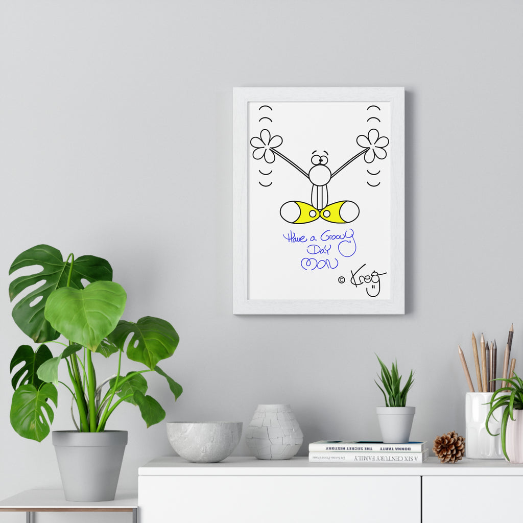 GROOVY DAY,Vertical Framed Poster