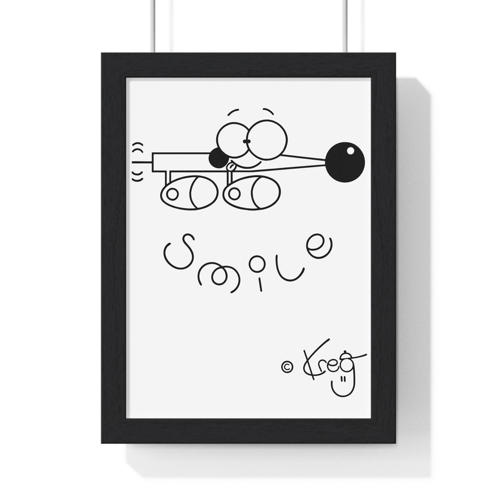 SMILE WIENER DOG,Vertical Framed Poster