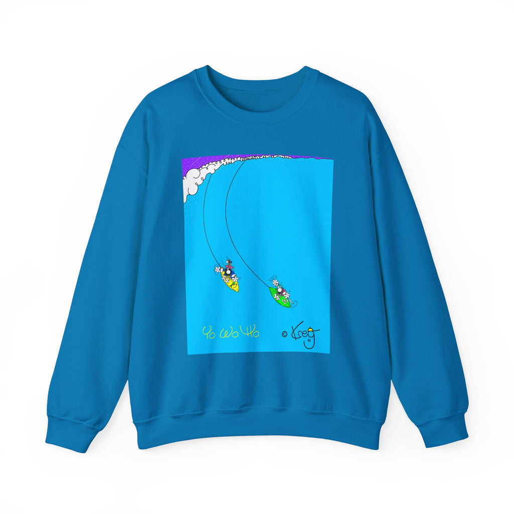 SURFING PIRATES YO WO HO,Unisex Heavy Blend™ Crewneck Sweatshirt