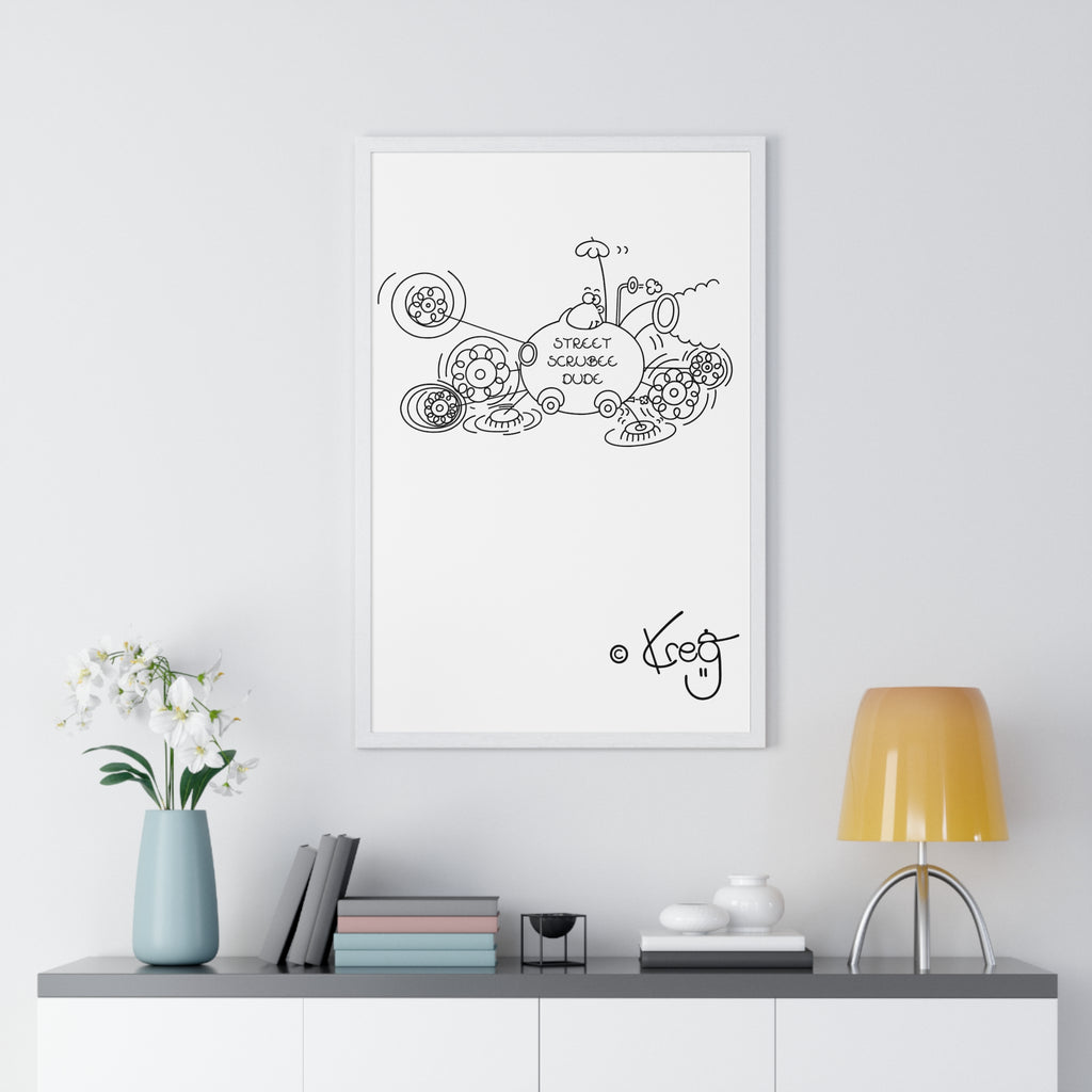STREET SCRUBEE DUDE,Vertical Framed Poster