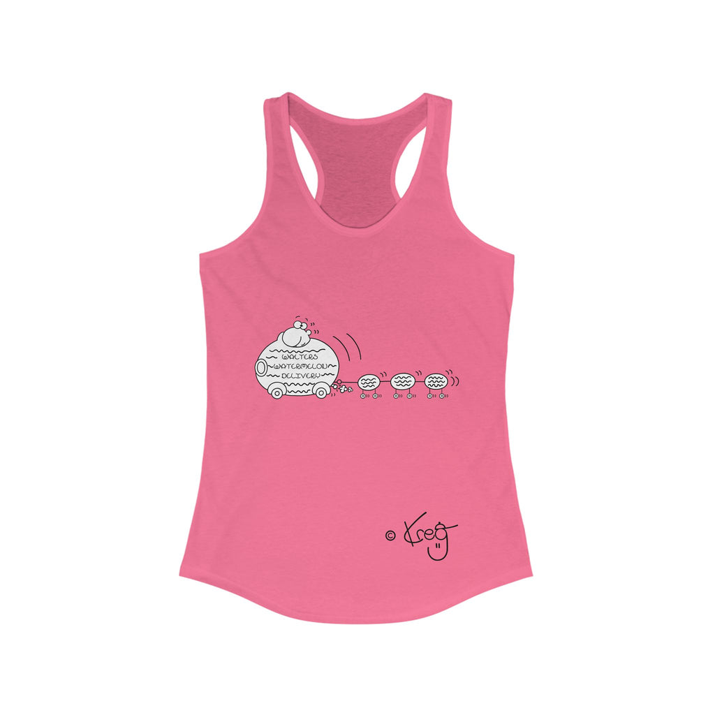 WALTER'S WATERMELON DELIVERY,Women's Ideal Racerback Tank
