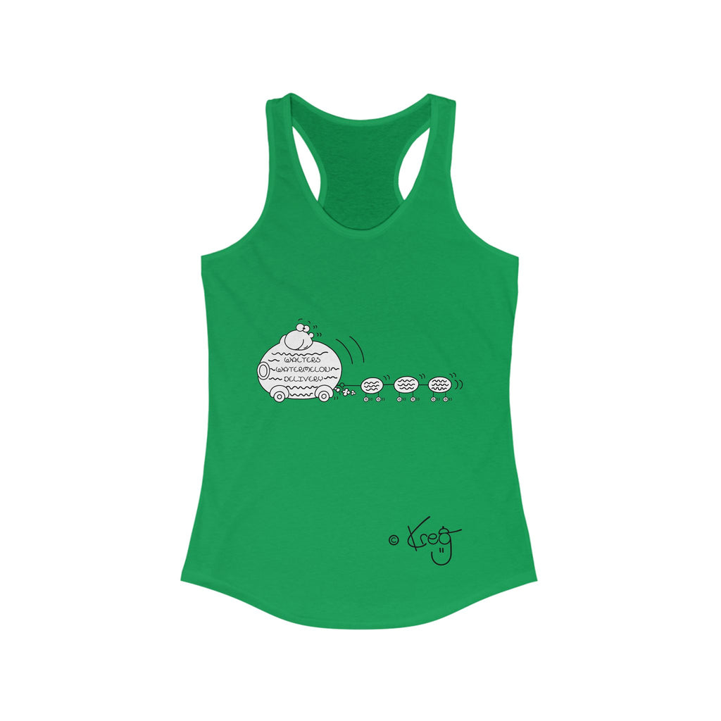 WALTER'S WATERMELON DELIVERY,Women's Ideal Racerback Tank