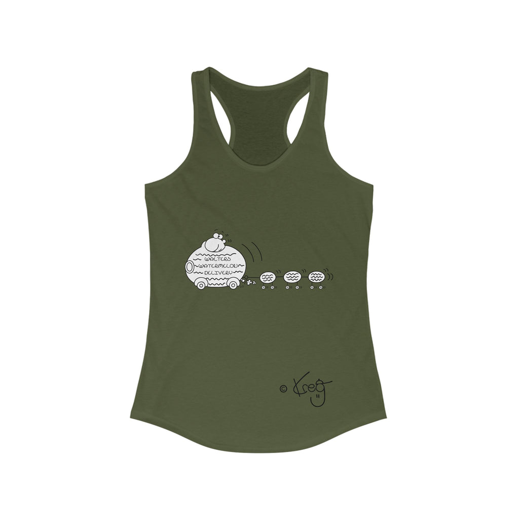 WALTER'S WATERMELON DELIVERY,Women's Ideal Racerback Tank