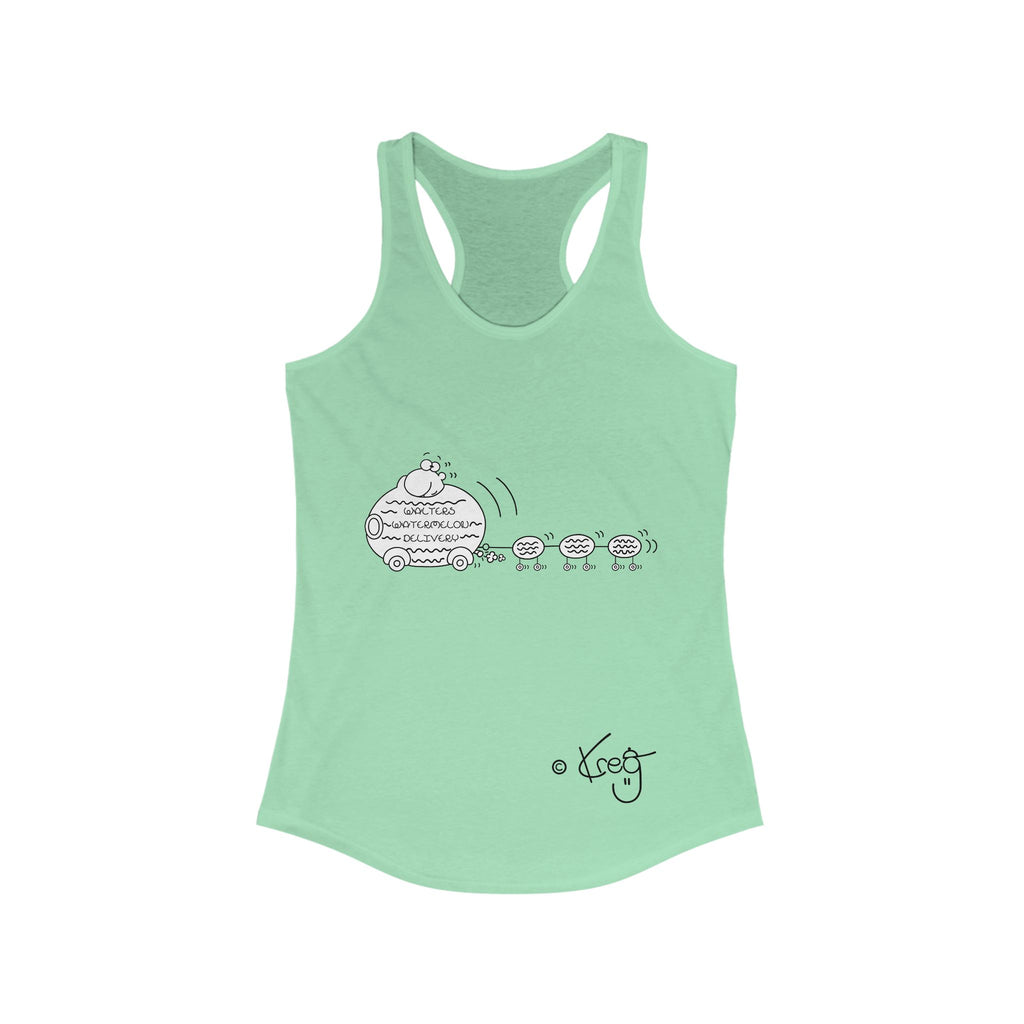 WALTER'S WATERMELON DELIVERY,Women's Ideal Racerback Tank
