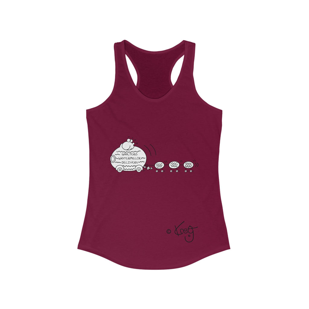 WALTER'S WATERMELON DELIVERY,Women's Ideal Racerback Tank