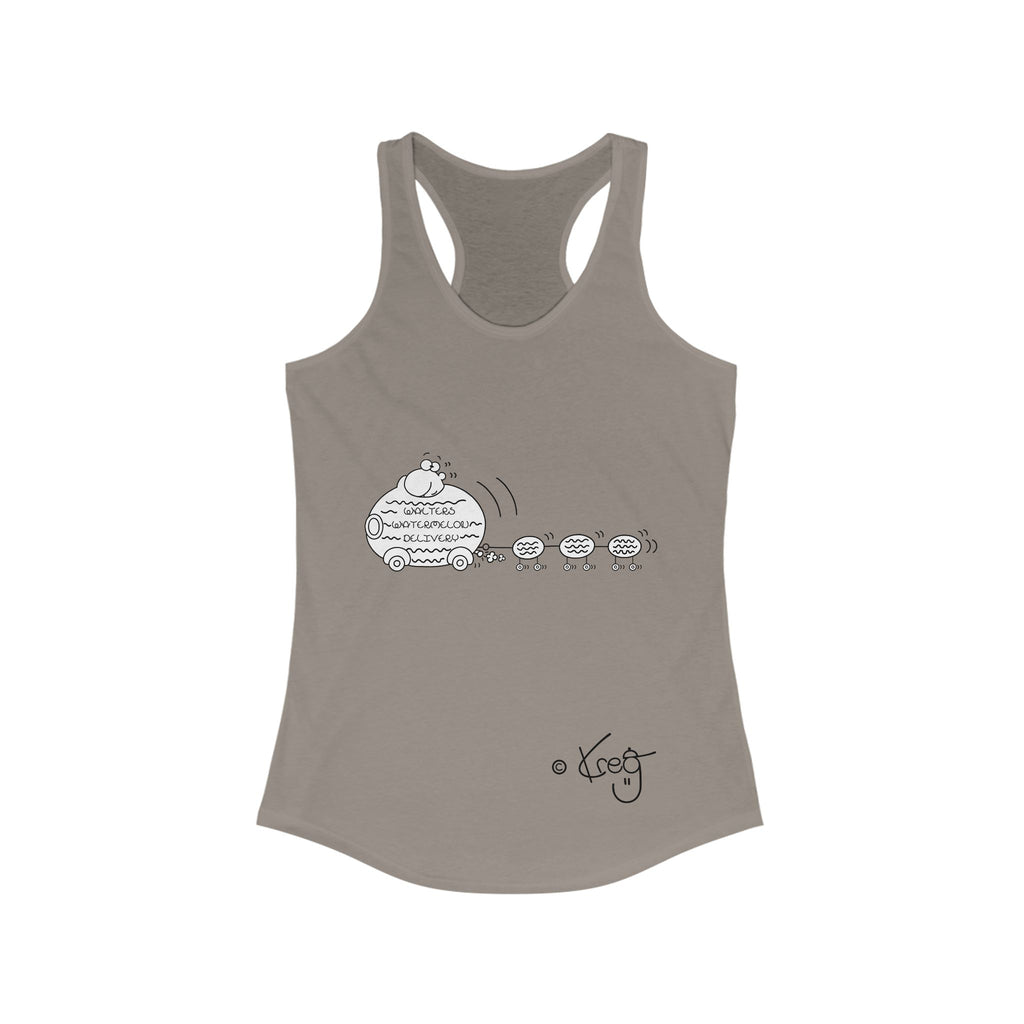 WALTER'S WATERMELON DELIVERY,Women's Ideal Racerback Tank