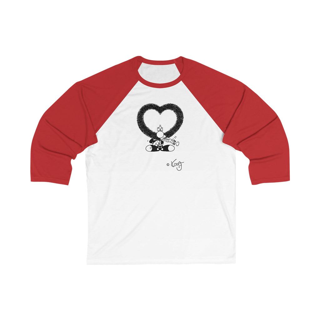 VIOLIN HEART MUSTACHE,Unisex 3\4 Sleeve Baseball Tee