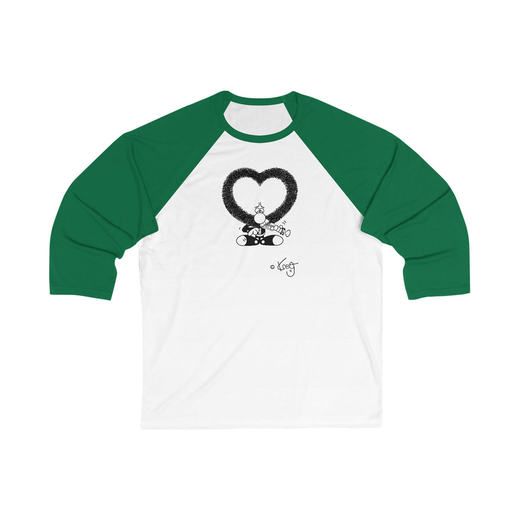 VIOLIN HEART MUSTACHE,Unisex 3\4 Sleeve Baseball Tee