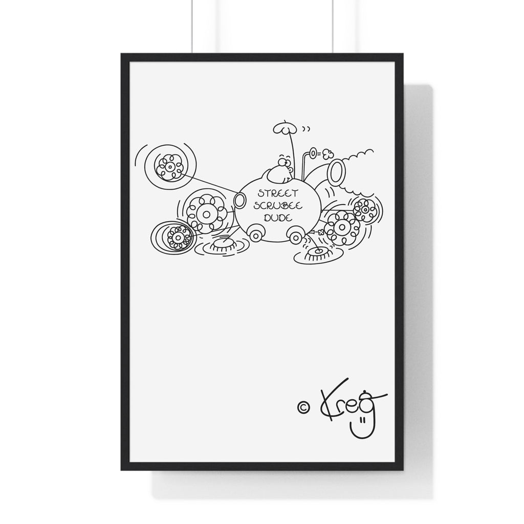 STREET SCRUBEE DUDE,Vertical Framed Poster