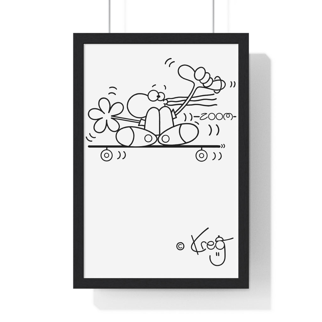 SKATEBOARDER DUDE,Vertical Framed Poster