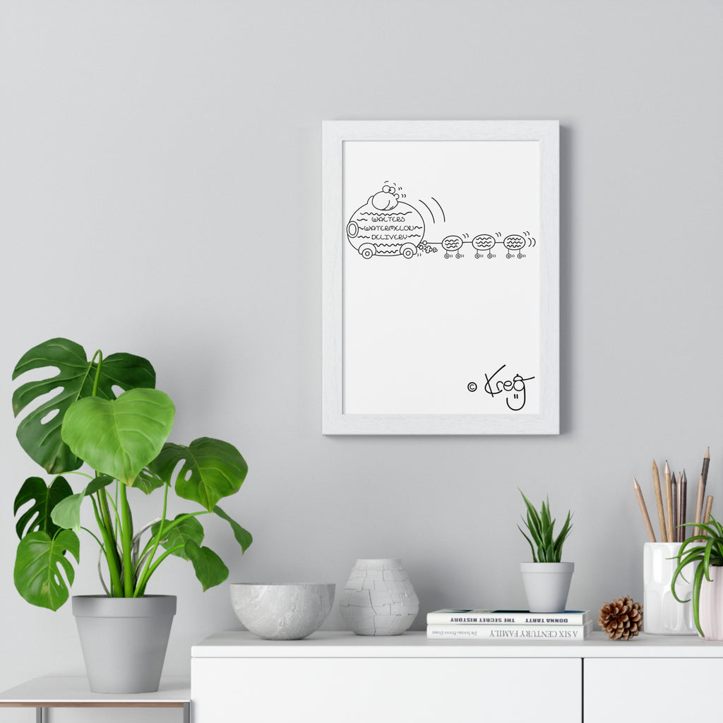 WALTER'S WATERMELON DELIVERY,Vertical Framed Poster